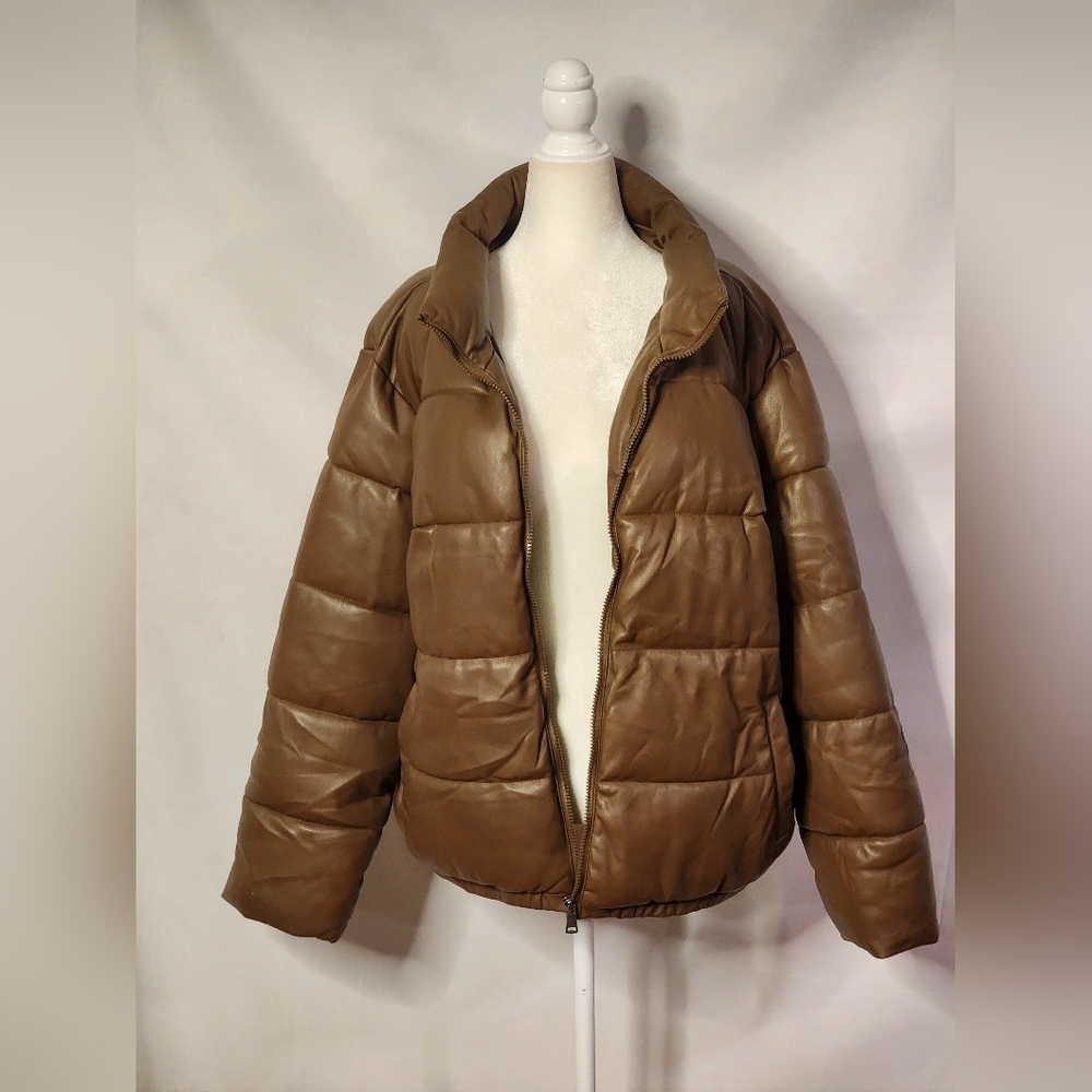 Sebby Women's Faux Leather Puffer Jacket, Puffy Coat - S.E.B. By SEBBY 2XL - Picture 10 of 13